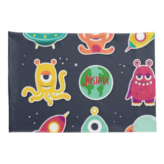 Fun aliens Personalised photo pillow for boy Pillowcase