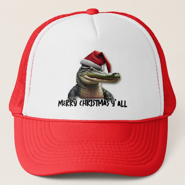 Fun Alligator in Santa Hat (Front)