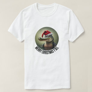 Fun Alligator in Santa Hat  Ornament T-Shirt