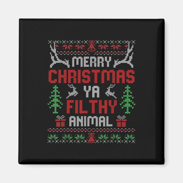 Fun Alone At Home Movies Merry Christmas You Filty Magnet (Front)