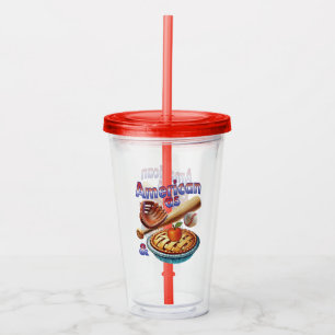 Fun American as Baseball & Apple Pie Acrylic Tumbler