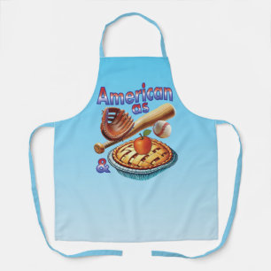 Fun American as Baseball & Apple Pie Apron