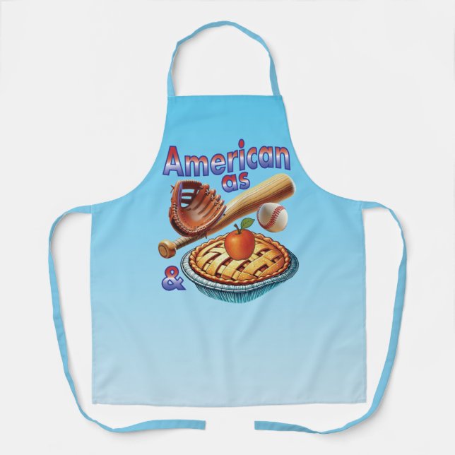 Fun American as Baseball & Apple Pie  Apron (Front)