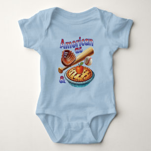 Fun American as Baseball & Apple Pie  Baby Bodysuit