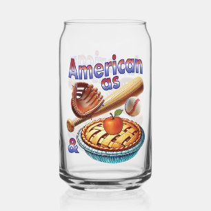 Fun American as Baseball & Apple Pie Can Glass