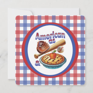 Fun American as Baseball & Apple Pie Invitation