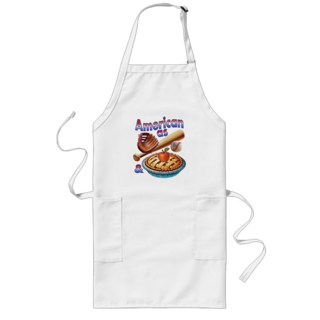 Fun American as Baseball & Apple Pie  Long Apron (Front)