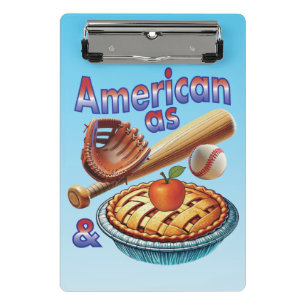 Fun American as Baseball & Apple Pie Mini Clipboard