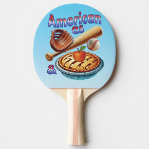 Fun American as Baseball & Apple Pie Ping Pong Paddle
