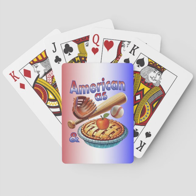 Fun American as Baseball & Apple Pie  Playing Cards (Back)