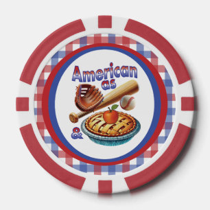 Fun American as Baseball & Apple Pie Poker Chips