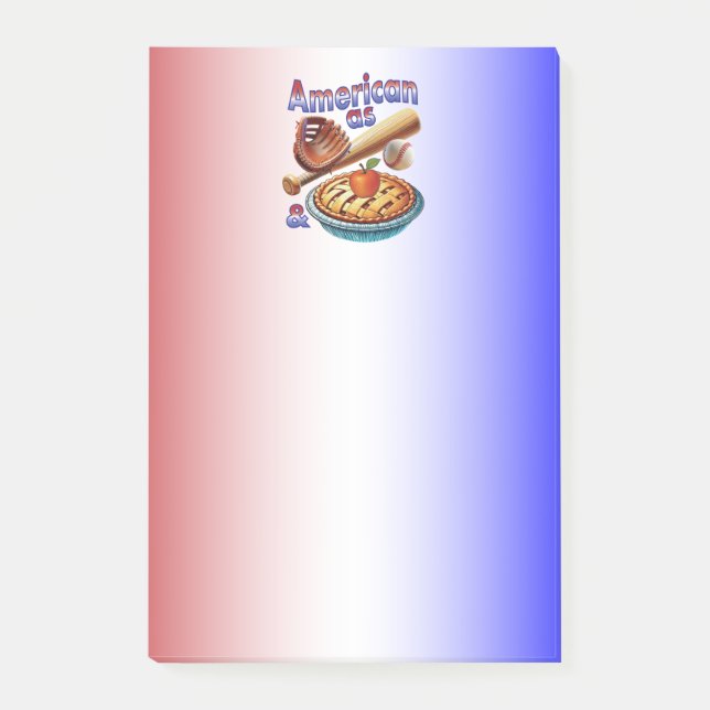 Fun American as Baseball & Apple Pie  Post-it Notes (Front)