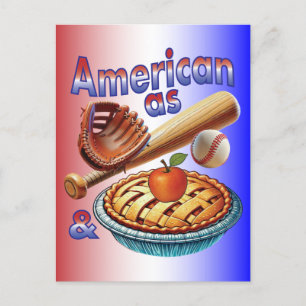 Fun American as Baseball & Apple Pie Postcard