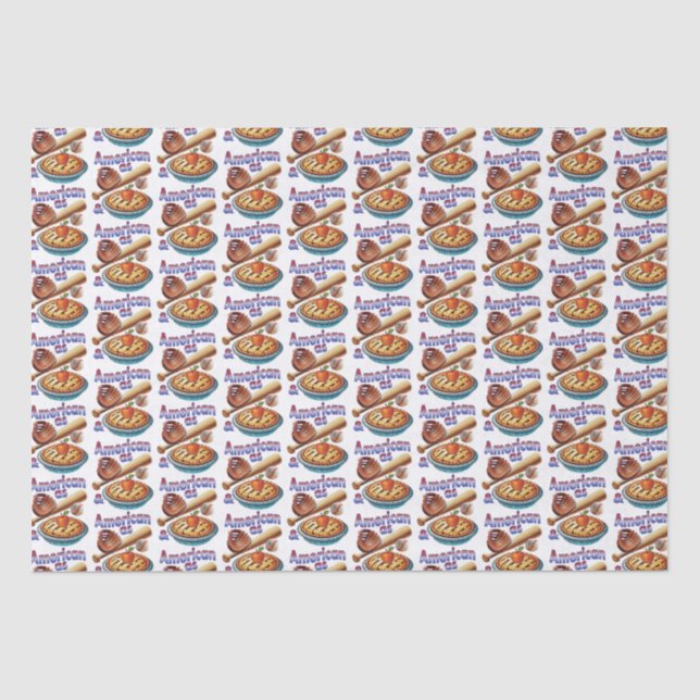 Fun American as Baseball & Apple Pie  Tissue Paper (Front)