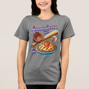Fun American as Baseball & Apple Pie Tri-Blend Shirt