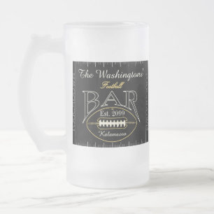 Fun American Football Bar Drinkware Beer  Frosted Glass Beer Mug