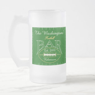 Fun American Football Bar Drinkware Beer Frosted Glass Beer Mug