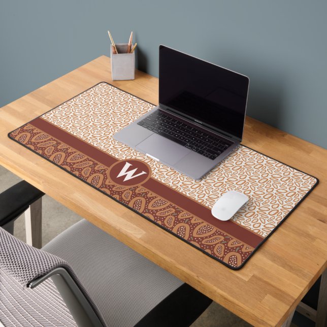 Fun Amoeba Shapes with Monogram Desk Mat (Office 2)