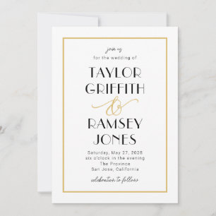 Fun Ampersand Editable Colour Wedding Invitation