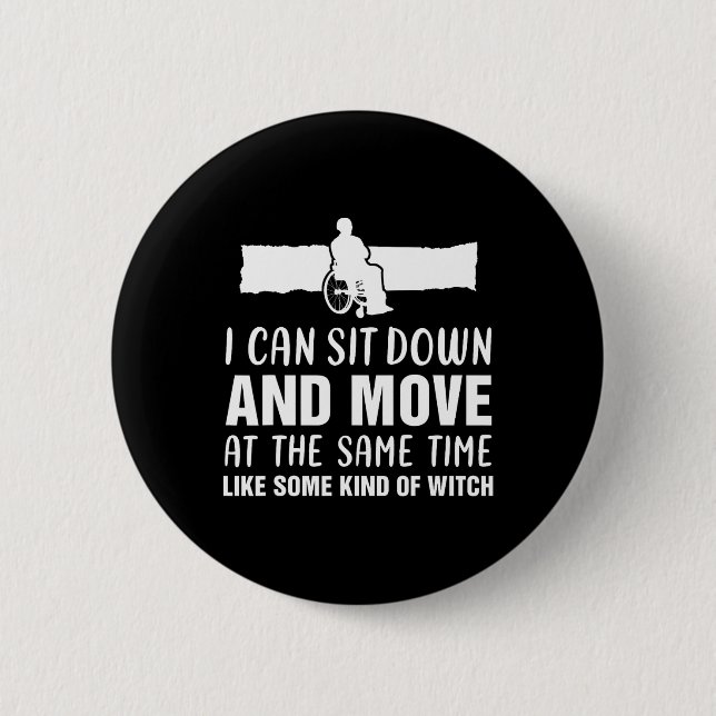 Fun Amputee People in Wheelchair Handicap Person D 6 Cm Round Badge (Front)