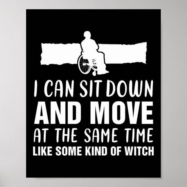 Fun Amputee People in Wheelchair Handicap Person D Poster (Front)