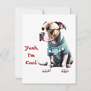 Fun AmStaff Ugly Christmas Sweater Christmas Card
