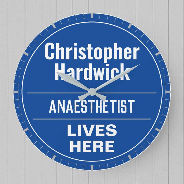 Fun Anaesthetist Wall Plaque Style Large Clock (Creator Uploaded)
