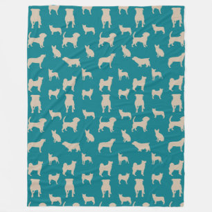 Fun and Adorable Pet Dogs and Puppies Pattern Fleece Blanket