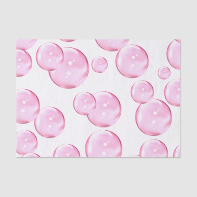 Fun and Awesome Pink Bubbles on White Tissue Paper (Front)