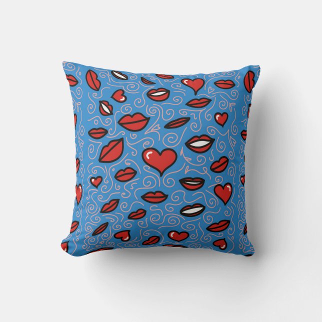 Fun and Bold Lips Pattern Cushion (Front)
