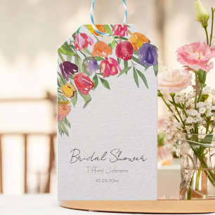 Fun and Bright Tulips and Greenery Bridal Shower Gift Tags