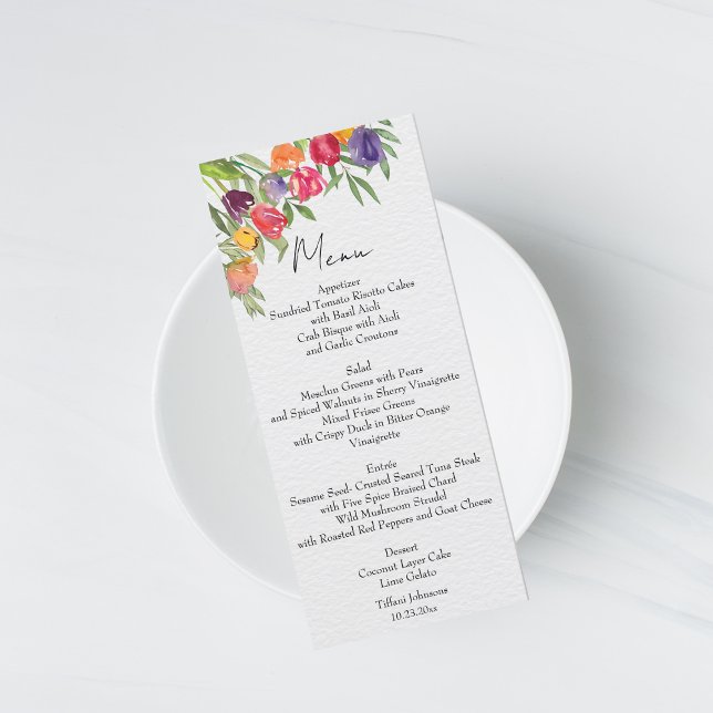 Fun and Bright Tulips and Greenery Bridal Shower Menu (Creator Uploaded)