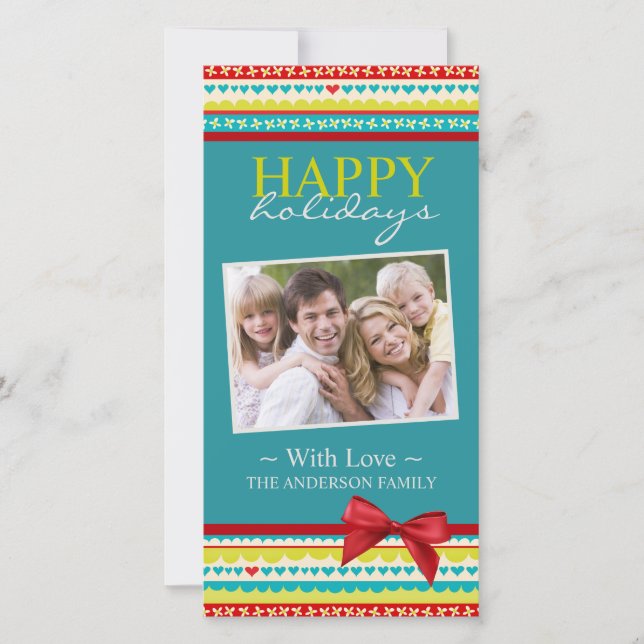 Fun and Cheerful Christmas Photo Card (Front)