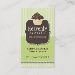 Fun and Classy Cupcake   Bakery Business Card