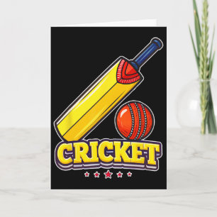 Fun And Colorful Cricket Sports Design Card