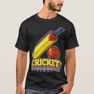 Fun And Colorful Cricket Sports Design T-Shirt