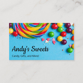 Fun and Colourful Candy Shop Sweets Store Business Business Card