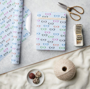 Fun and Colourful Eyeglass Spectacles Art Pattern Wrapping Paper