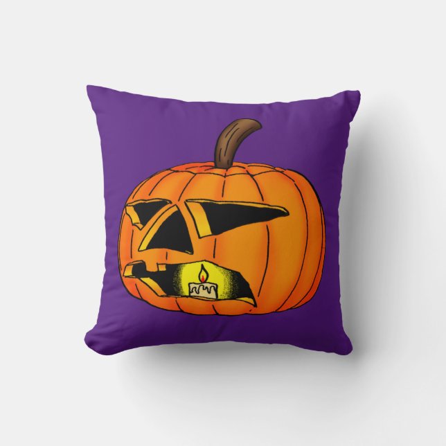 Fun And Colourful Halloween Throw Pillow (Front)