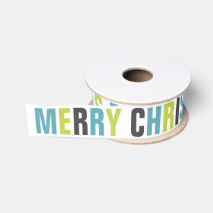 Fun and Colourful "Merry Christmas" Grosgrain Ribbon