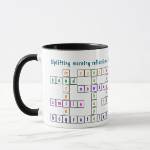 Fun and Colourful Morning Thoughts Crossword Puzzl Mug