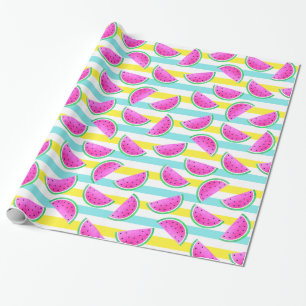 Fun And Colourful  Pink Watermelons Pattern Wrapping Paper