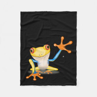 Fun and Colourful Red Eyed Tree Frog Fleece Blanket