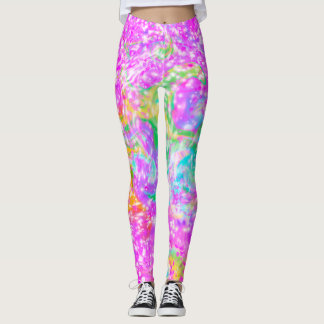 Fun and Colourful Spring Pink Swirled Leggings