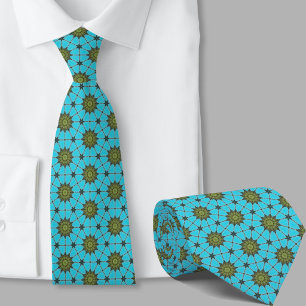 Fun and Colourful Teal Pattern Tie
