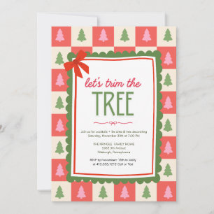 Fun and Colurful Hand Drawn Christmas Trees Invitation
