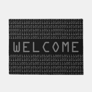 Fun and Cool Binary Code Pattern Welcome Doormat