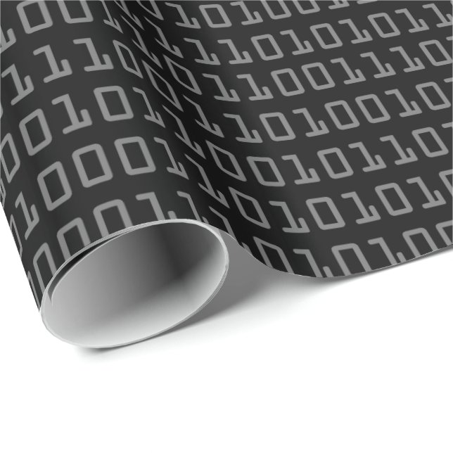 Fun and Cool Computer Binary Code Pattern Wrapping Paper (Roll Corner)