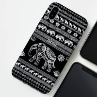 Fun and Cute Black White Elephant Thai Pattern