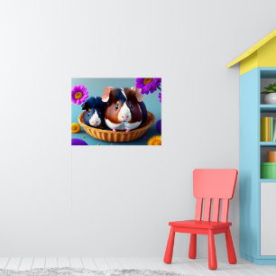 Fun and cute guinea pigs  poster